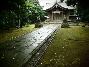 雨あがりの本殿