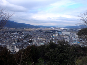 山上からの水口市街の眺め